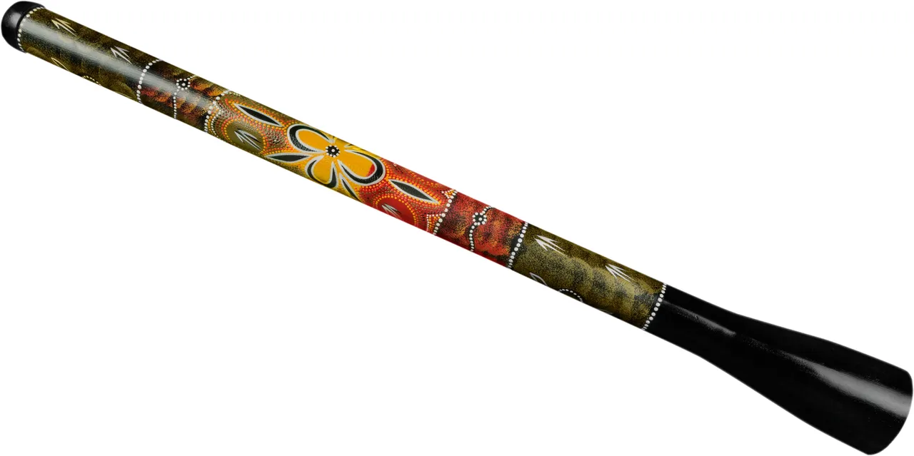 Didgeridoo decorado con pintura aborigen tradicional
